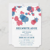 4. Juli Red & Blue Spritzers Babydusche Einladung (Vorderseite)