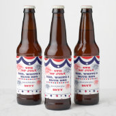 4. Juli Red White and Blue GRILLEN Bierflaschenetikett (Flaschen)