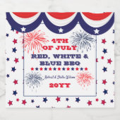 4. Juli Red White and Blue GRILLEN Bierflaschenetikett (Einzelnes Label)