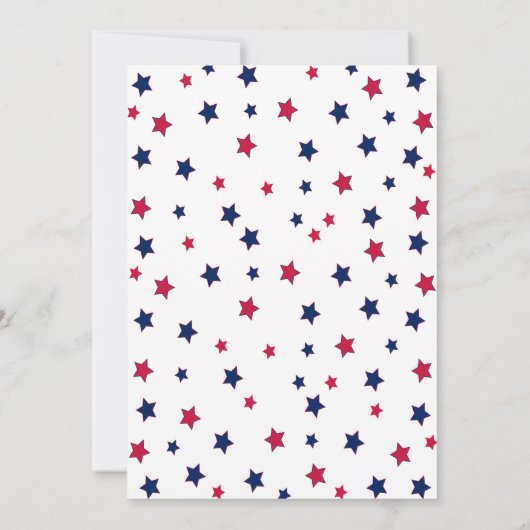 4. Juli Red White and Blue GRILLEN Einladung (Rückseite)