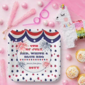 4. Juli Red White and Blue GRILLEN Pappteller (Party)