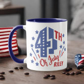 4. Juli Red White and Blue Individuelle Name Tasse