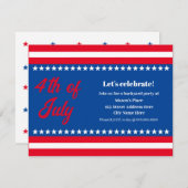 4. Juli Red White and Blue Party Einladung (Vorne/Hinten)