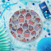 4. Juli Red White and Blue Patriotic Cupcakes Pappteller (Party)