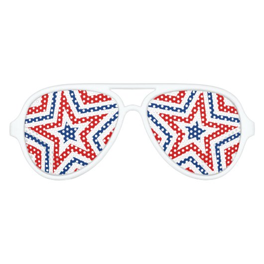 4. Juli Red White and Blue Star Partybrille (Vorderseite)