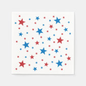 4. Juli, Red White and Blue Stars, Napkins Serviette (Vorderseite)
