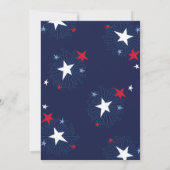 4. Juli Red White Blue Fireworks Party Einladung (Rückseite)