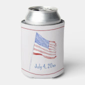 4. Juli Red White Blue Flag Dosenkühler (Kanne Vorderseite)