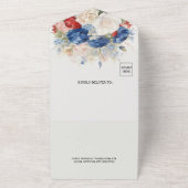 4. Juli Red White & Blue Floral Wedding All In One Einladung (Außenbereich)