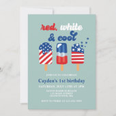 4. Juli Red White Blue Geburtstag Einladung (Vorderseite)