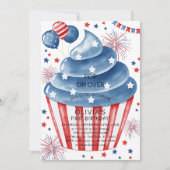 4. Juli Red White Blue Geburtstag Einladung (Vorderseite)