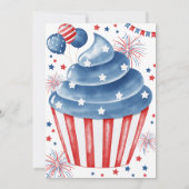 4. Juli Red White Blue Geburtstag Einladung (Rückseite)