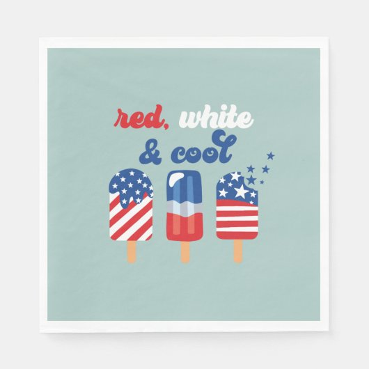 4. Juli Red White Blue Geburtstag Serviette (Vorderseite)