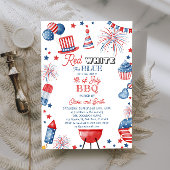 4. Juli Red White Blue GRILLEN Einladung