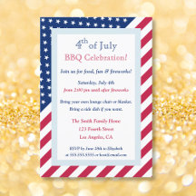 4. Juli Red White Blue GRILLEN Party Stars Streife