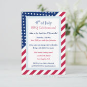 4. Juli Red White Blue GRILLEN Party Stars Streife Einladung (Stehend Vorderseite)