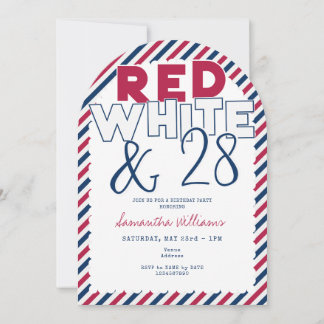 4. Juli Red White Blue GRILLEN Picnic Geburtstagsp Einladung