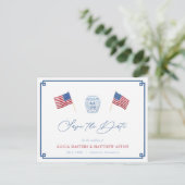 4. Juli Red White Blue Hochzeit speichern das Datu Postkarte (Stehend Vorderseite)