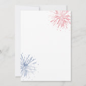 4. Juli Red White Blue Independence Day Party Einladung (Rückseite)