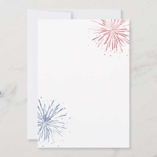 4. Juli Red White Blue Independence Day Party Einladung (Rückseite)