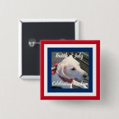 4. Juli Red White Blue Niedlich Dog Tragetuch Scar Button (Vorne & Hinten)