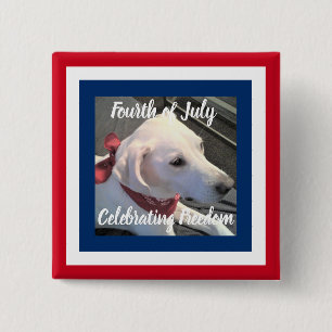 4. Juli Red White Blue Niedlich Dog Tragetuch Scar Button
