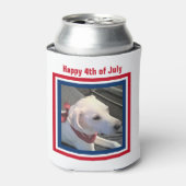 4. Juli Red White Blue Niedlich Dog Tragetuch Scar Dosenkühler (Kanne Vorderseite)
