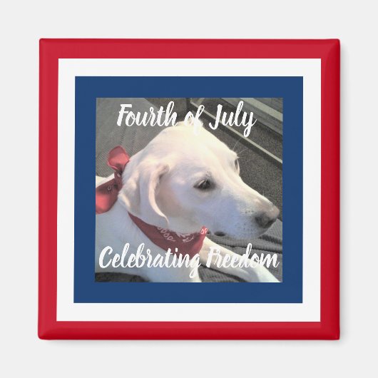 4. Juli Red White Blue Niedlich Dog Tragetuch Scar Magnet (Vorne)