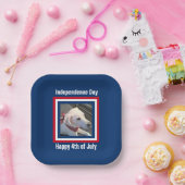 4. Juli Red, White, Blue Niedlich Dog Wear Scarf Pappteller (Party)