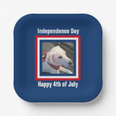 4. Juli Red, White, Blue Niedlich Dog Wear Scarf Pappteller (Vorderseite)