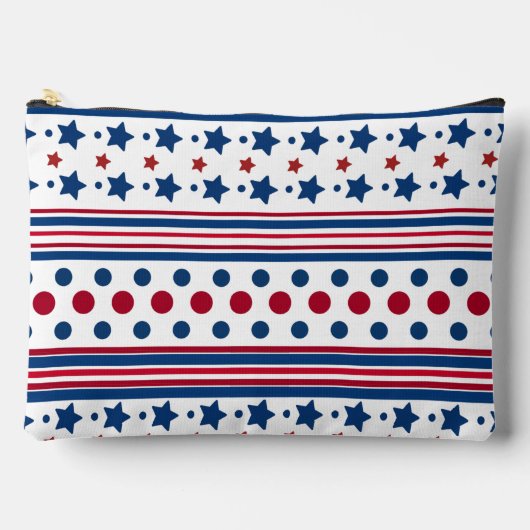 4. Juli Red White & Blue Patriotic Large Zubehörtasche (Vorderseite)