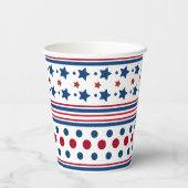 4. Juli Red White & Blue Patriotic Pappbecher (Rückseite)