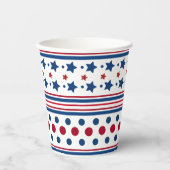 4. Juli Red White & Blue Patriotic Pappbecher (Vorderseite)
