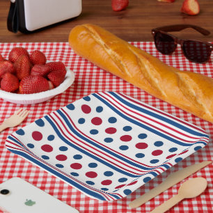 4. Juli Red White & Blue Patriotic Pappteller