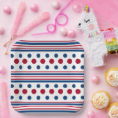4. Juli Red White & Blue Patriotic Pappteller (Party)