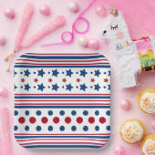 4. Juli Red White & Blue Patriotic Pappteller (Party)