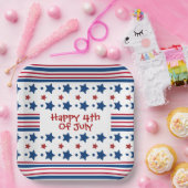 4. Juli Red White & Blue Patriotic Pappteller (Party)