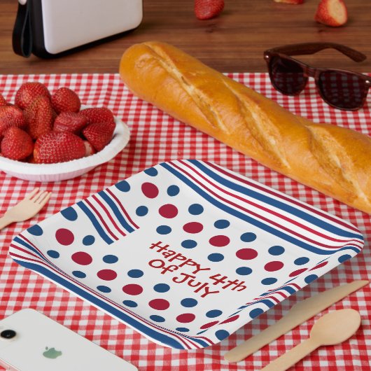 4. Juli Red White & Blue Patriotic Pappteller (Picknick)