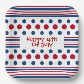 4. Juli Red White & Blue Patriotic Pappteller (Vorderseite)