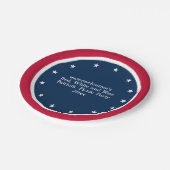 4. Juli Red White Blue Patriotic Picnic Party Pappteller (Schrägansicht)