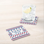4. Juli Red White & Blue Patriotic Rechteckiger Pappuntersetzer (Vor Ort)