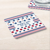 4. Juli Red White & Blue Patriotic Rechteckiger Pappuntersetzer (angewinkelt)