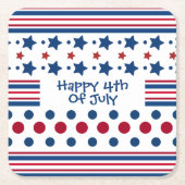 4. Juli Red White & Blue Patriotic Rechteckiger Pappuntersetzer (Vorderseite)