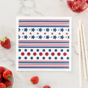 4. Juli Red White & Blue Patriotic Serviette