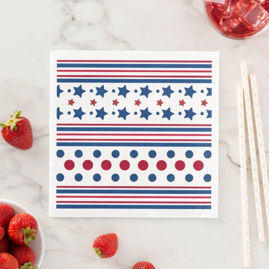 4. Juli Red White & Blue Patriotic Serviette (Beispiel)