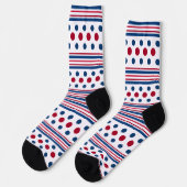 4. Juli Red White & Blue Patriotic Socken (Linkes Detail)