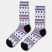 4. Juli Red White & Blue Patriotic Socken (Linkes Detail)