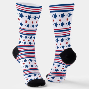 4. Juli Red White & Blue Patriotic Socken
