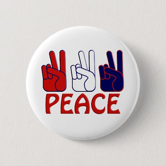 4. Juli Red White & Blue Peace 1 Button (Vorderseite)