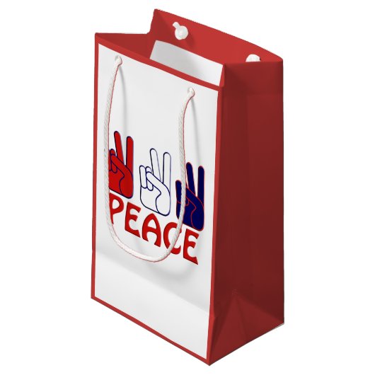 4. Juli Red White & Blue Peace SGB Kleine Geschenktüte (Vorderseite Schrägansicht)